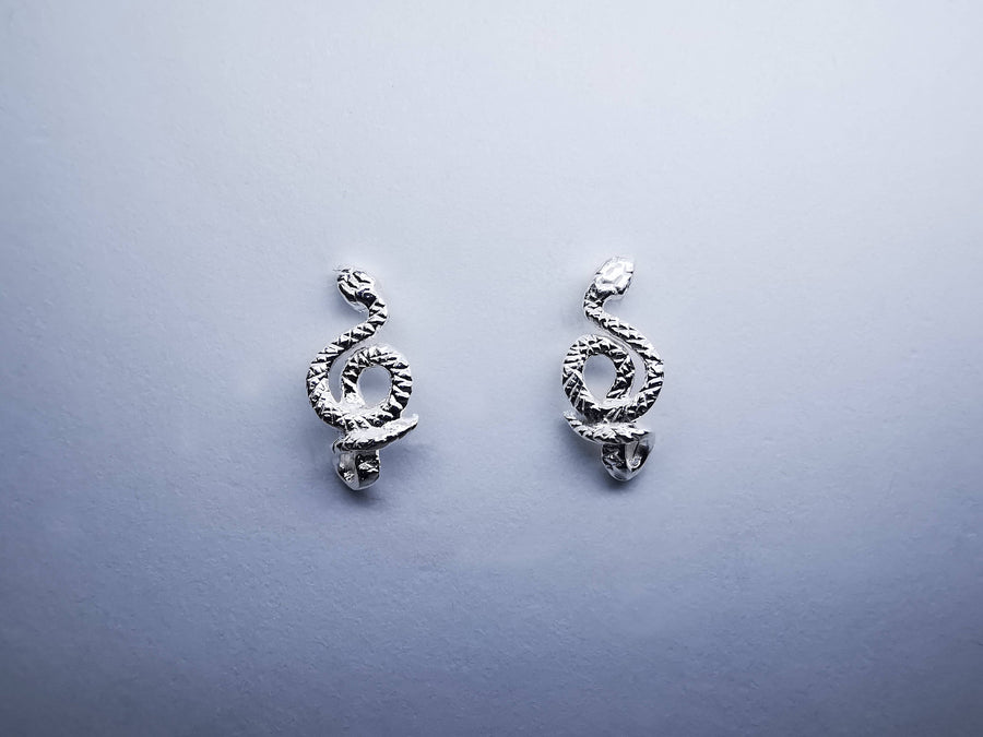 Aretes Serpiente Plata de .925