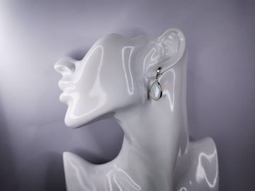 Aretes Gota Biselada Zirconia Plata de .925